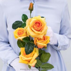 Роза открытая 2 стебля - Желтый