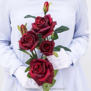 Роза открытая 2 стебля - Малиновое вино
